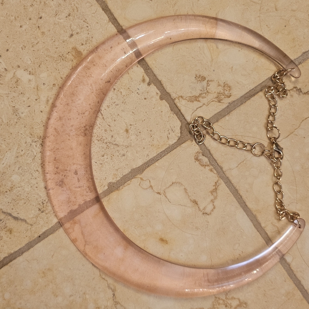 Elegant Acrylic Pink Bib Necklace